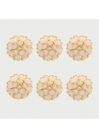 STICKY BESTIE Button Covers – Hvit blomst