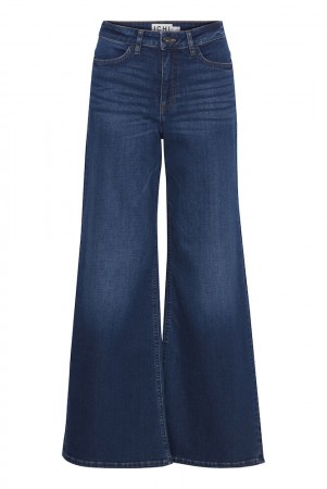 ICHI Twiggy wide – Mørkeblå jeans med vide ben