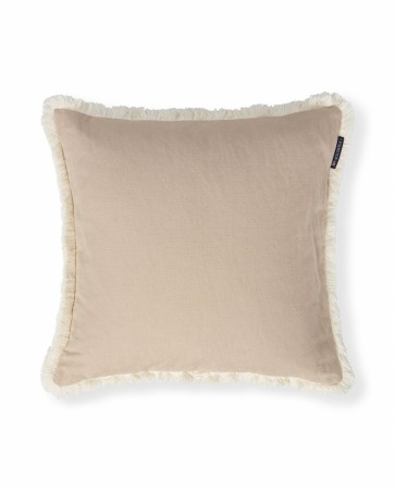 LEXINGTON Putetrekk med frynser i linblanding, beige, 50x50cm