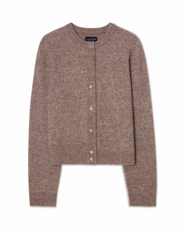 LEXINGTON – Finstrikket cardigan i merinoullblanding – Beige