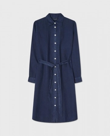 LEXINGTON Linskjortekjole mørkeblå