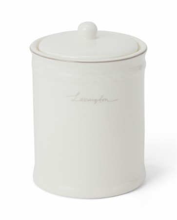 LEXINGTON Porselenskrukke til bomullspads – White/Beige 