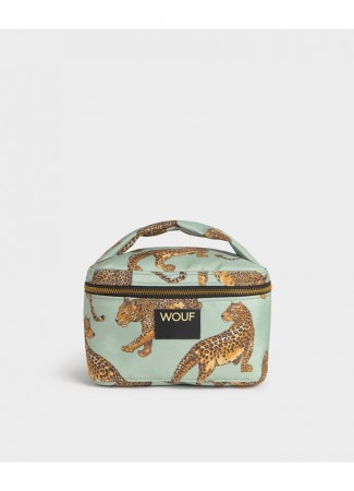 WOUF Toalettmappe – Leopard Mint
