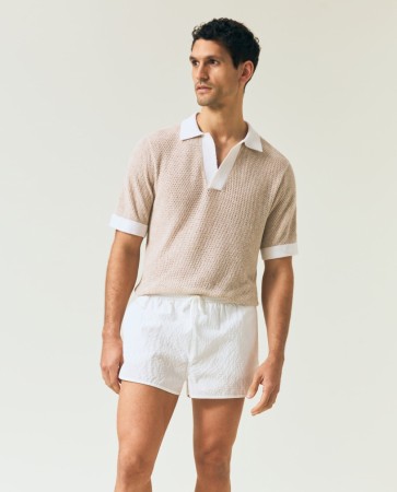 LEXINGTON Riviera Poloskjorte, Lys Beige