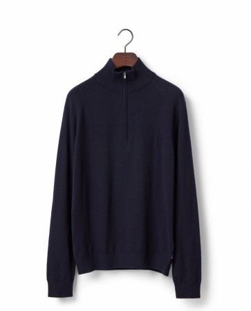 LEXINGTON Merino ullgenser med half-zip, mørk blå