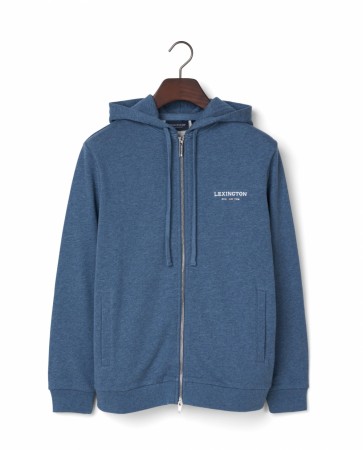 LEXINGTON Classic logo zip hettegenser blå melange
