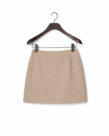 LEXINGTON Kort skjørt i ullblanding – Klassisk Beige