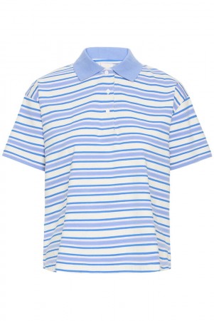 ICHI Mira Polo – Blå stripete