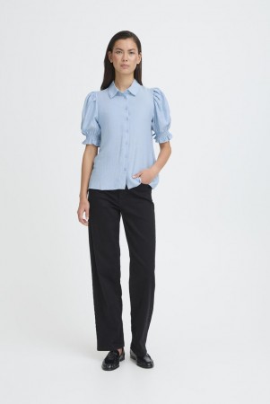 ICHI Wilma kortermet skjorte – Cashmere Blue