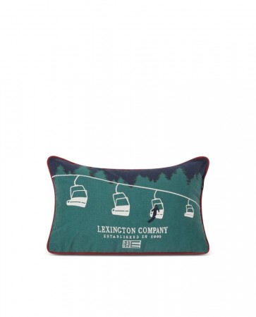 LEXINGTON Ski lift-pute i økologisk bomullstwill 30x50cm